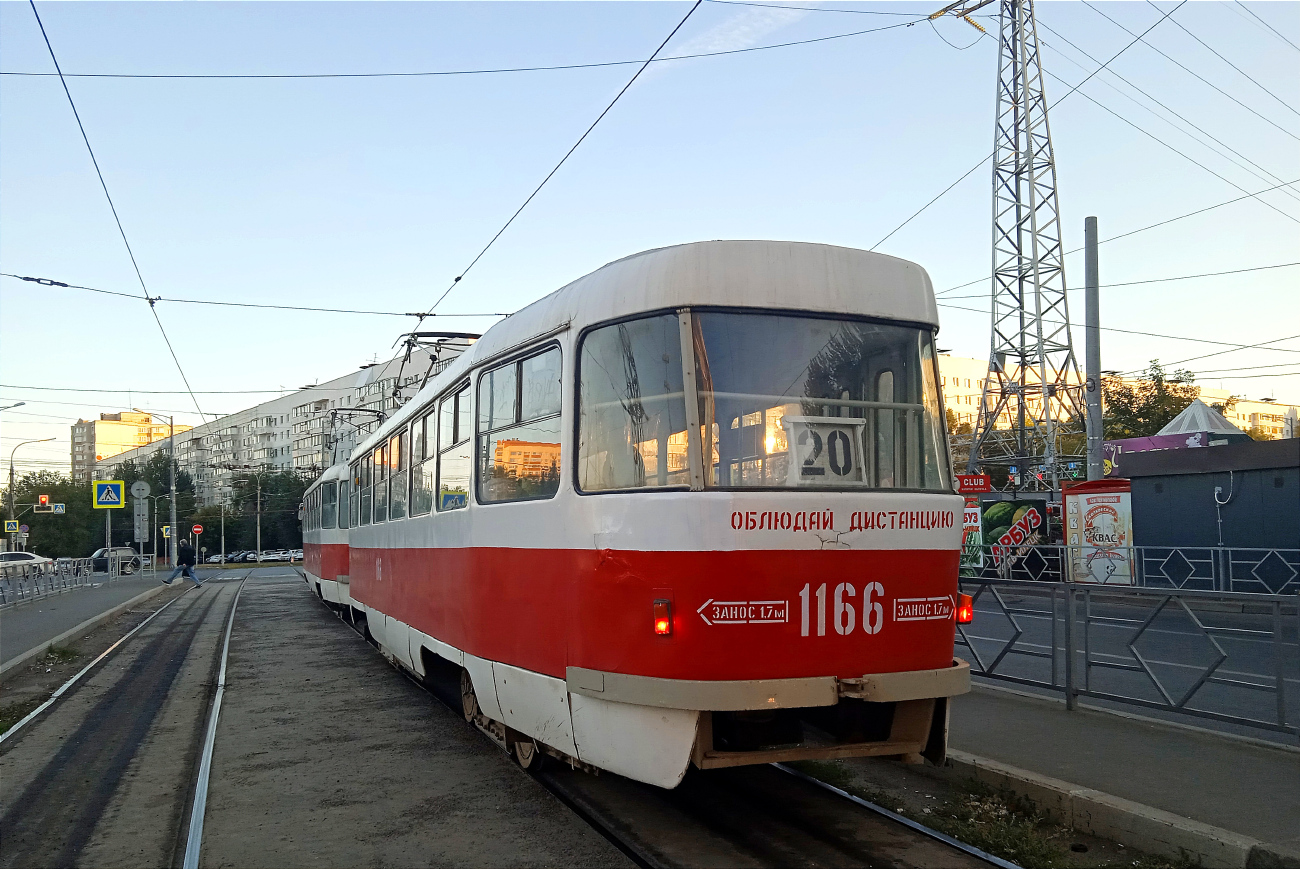 Самара, Tatra T3SU (двухдверная) № 1166