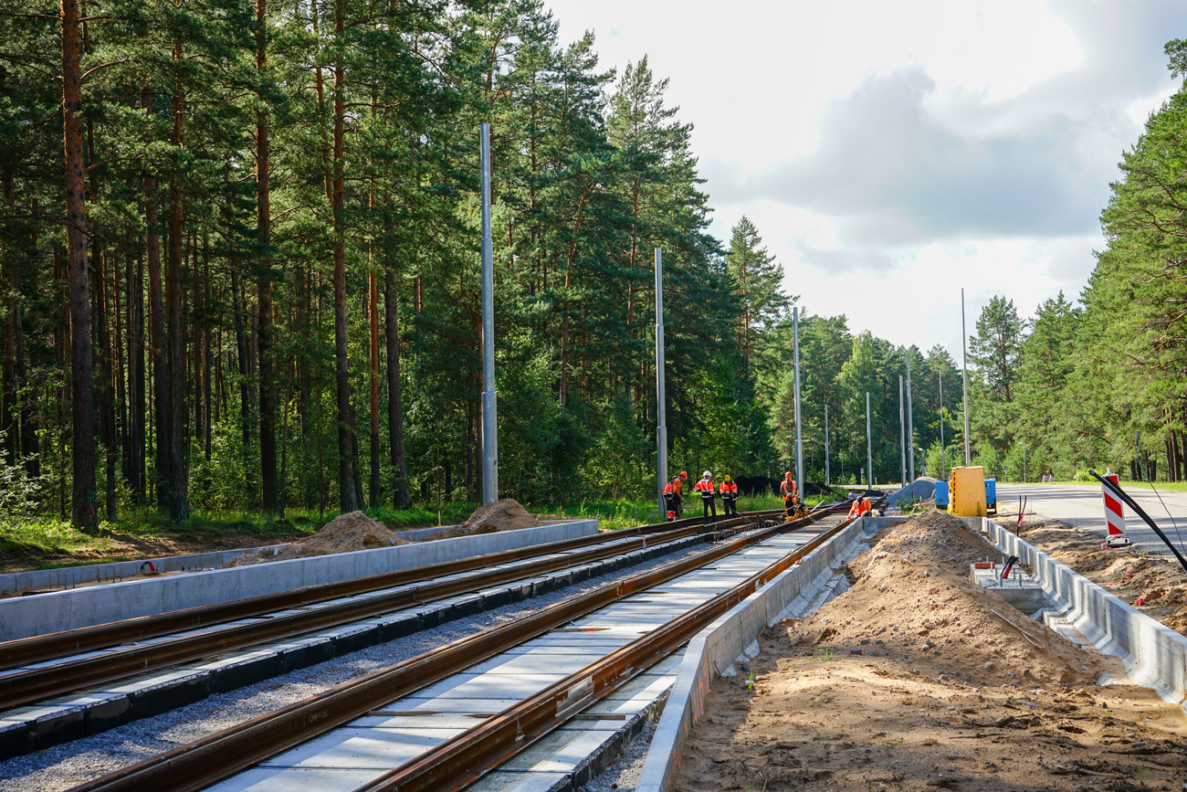 陶格夫匹爾斯 — Construction of new tram line Ķīmija — Stropi