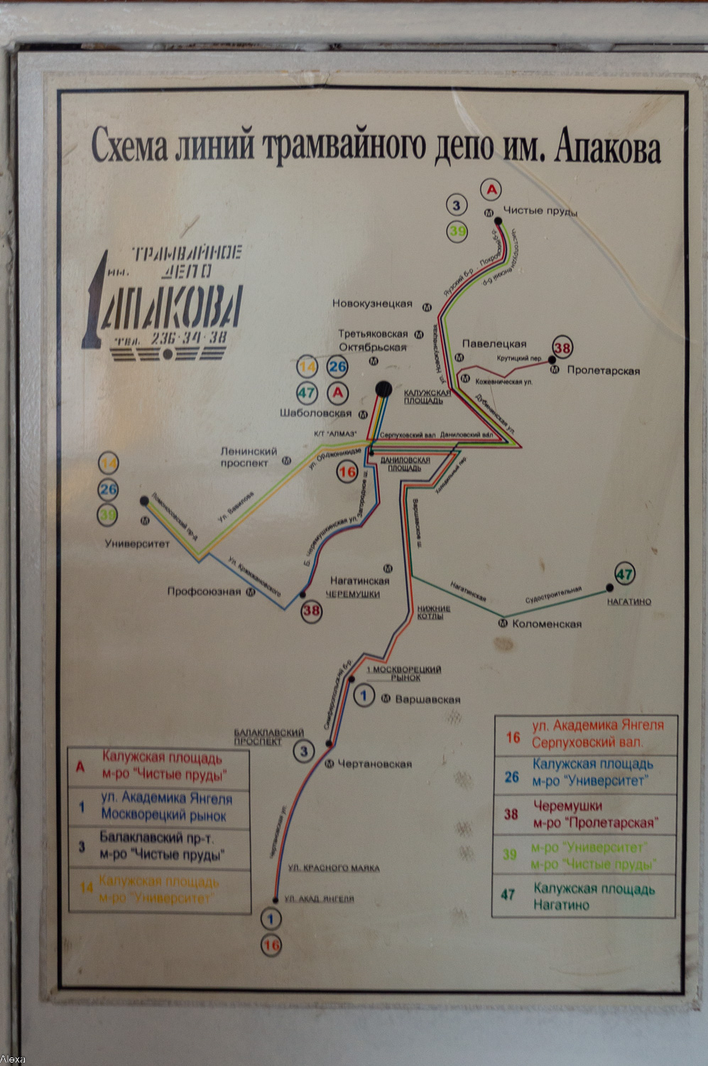 Москва — Салонные и диспетчерские схемы — трамвай