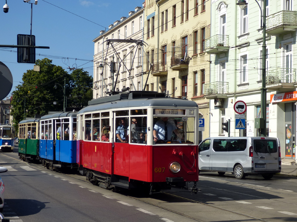 Краков, Konstal N № 607; Краков — Парад исторических и современных трамваев 2023