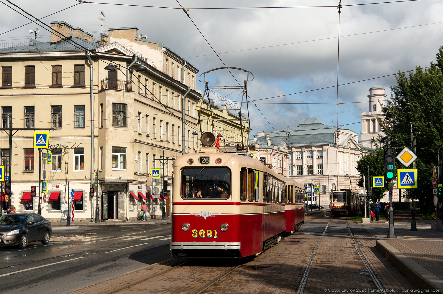 Санкт-Петербург, ЛМ-49 № 3691; Санкт-Петербург — Парад в честь 116-летия Петербургского трамвая — 01.10.2023