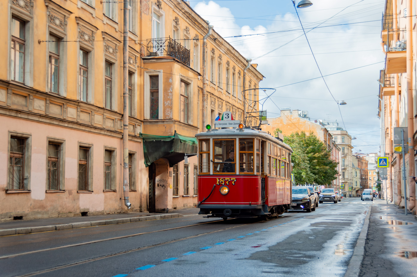 Санкт-Петербург, МС-1 № 1877; Санкт-Петербург — Парад в честь 116-летия Петербургского трамвая — 01.10.2023