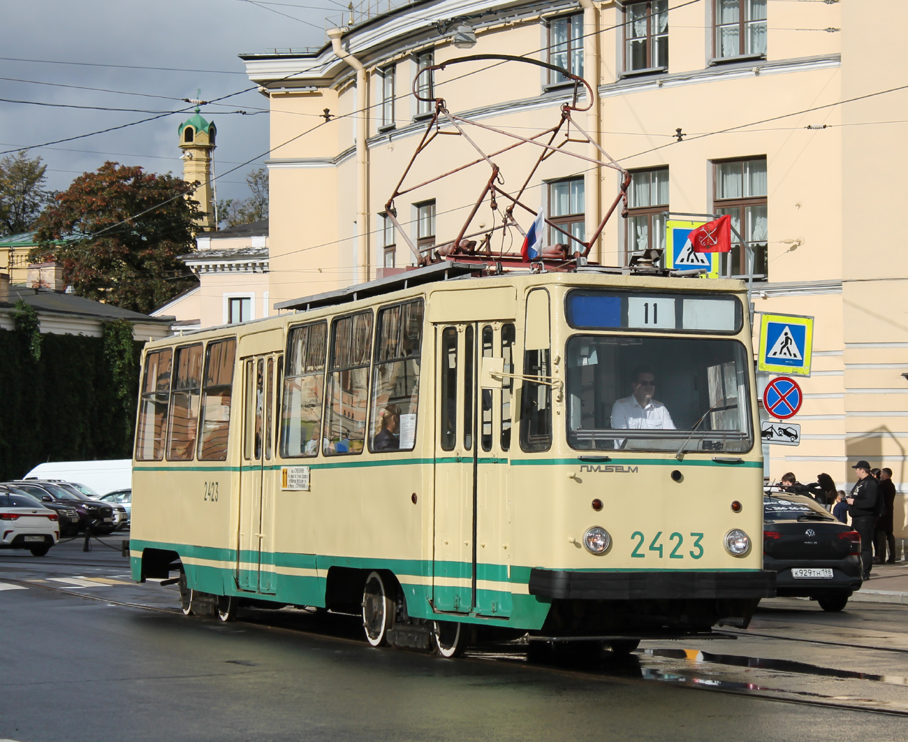 Санкт-Петербург, ЛМ-68М № 2423; Санкт-Петербург — Парад в честь 116-летия Петербургского трамвая — 01.10.2023