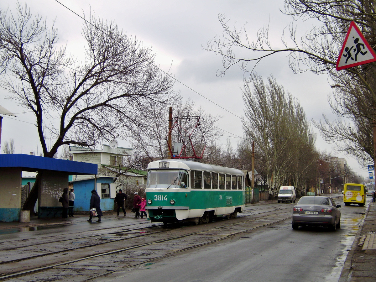 Донецк, Tatra T3SU (двухдверная) № 3814