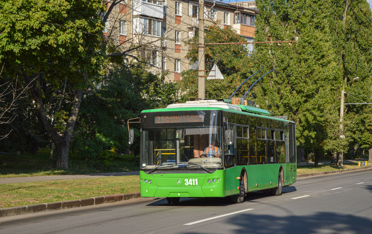 Харьков, ЛАЗ E183A1 № 3411