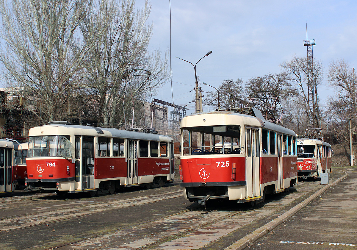 Мариуполь, Tatra T3SUCS № 764; Мариуполь, Tatra T3A № 725