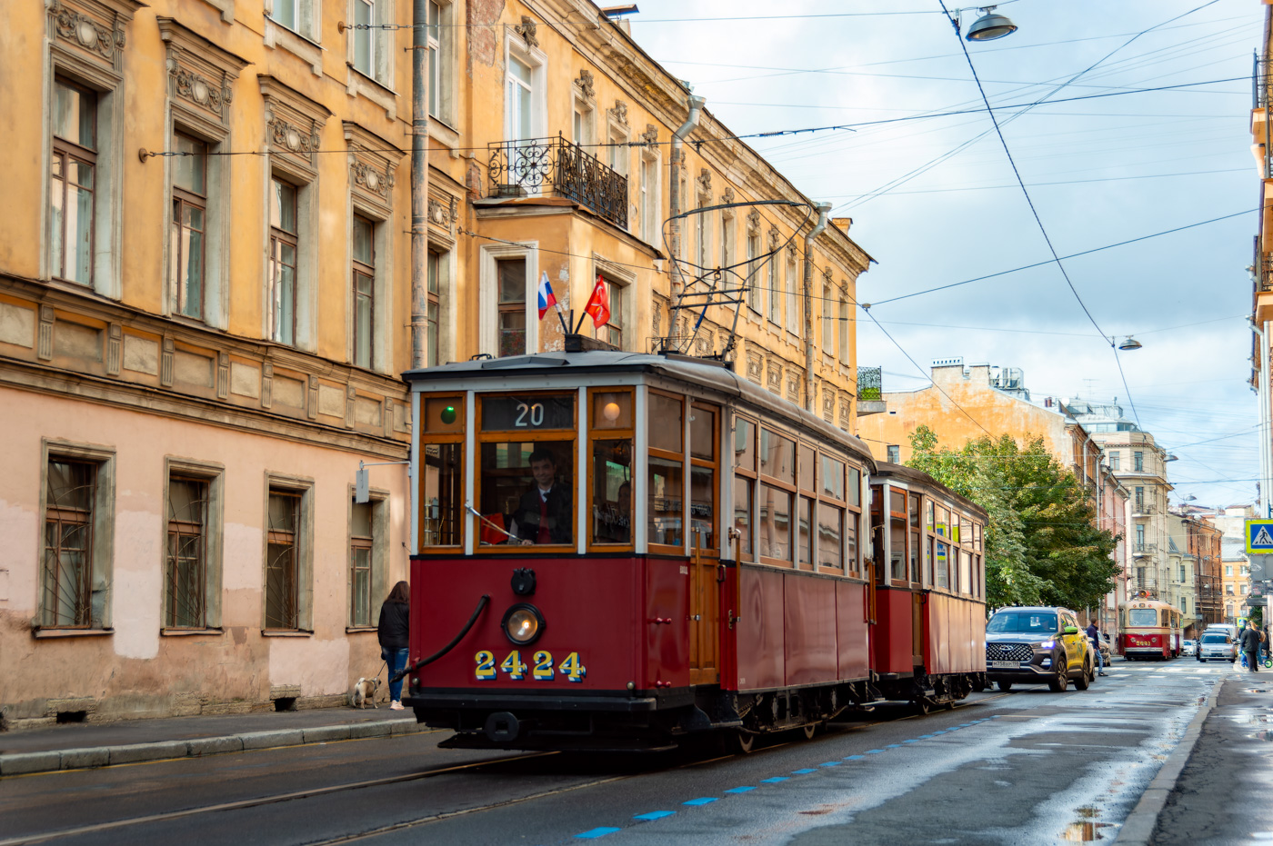 Санкт-Петербург, МС-4 № 2424; Санкт-Петербург — Парад в честь 116-летия Петербургского трамвая — 01.10.2023 Санкт-Петербург, МС-4 № 2424; Санкт-Петербург — Парад в честь 116-летия Петербургского трамвая — 01.10.2023
