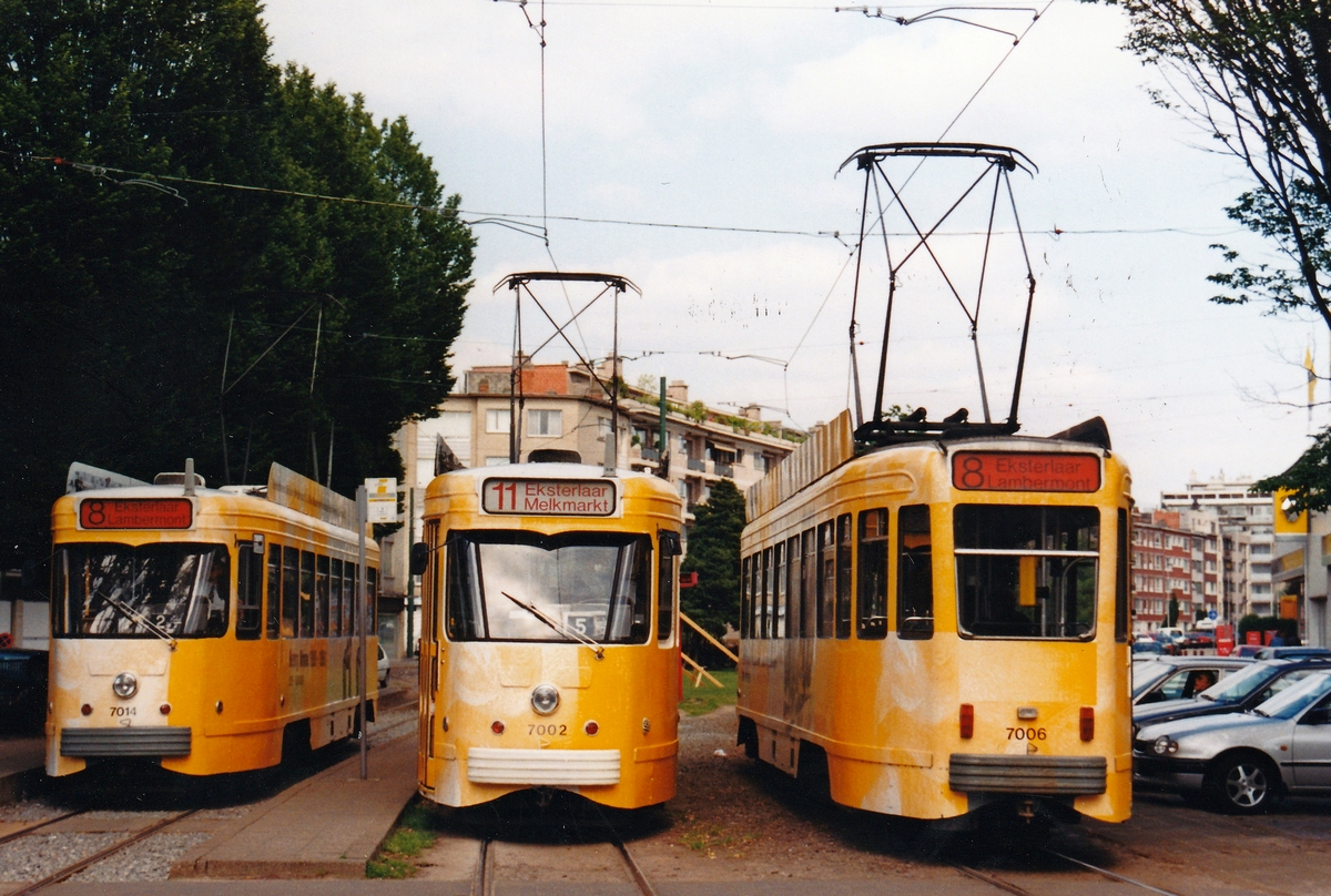 Антверпен, BN PCC Antwerpen № 7014; Антверпен, BN PCC Antwerpen № 7002; Антверпен, BN PCC Antwerpen № 7006; Антверпен — Старые фотографии (city trams Antwerpen 1980 — 1999)