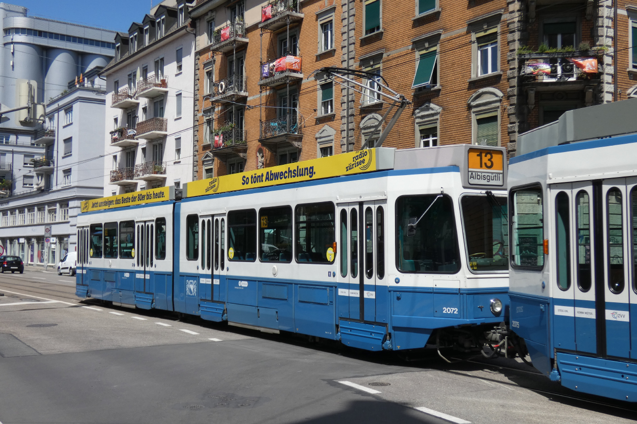 Zurich, SWP/SIG/BBC Be 4/6 "Tram 2000" # 2072