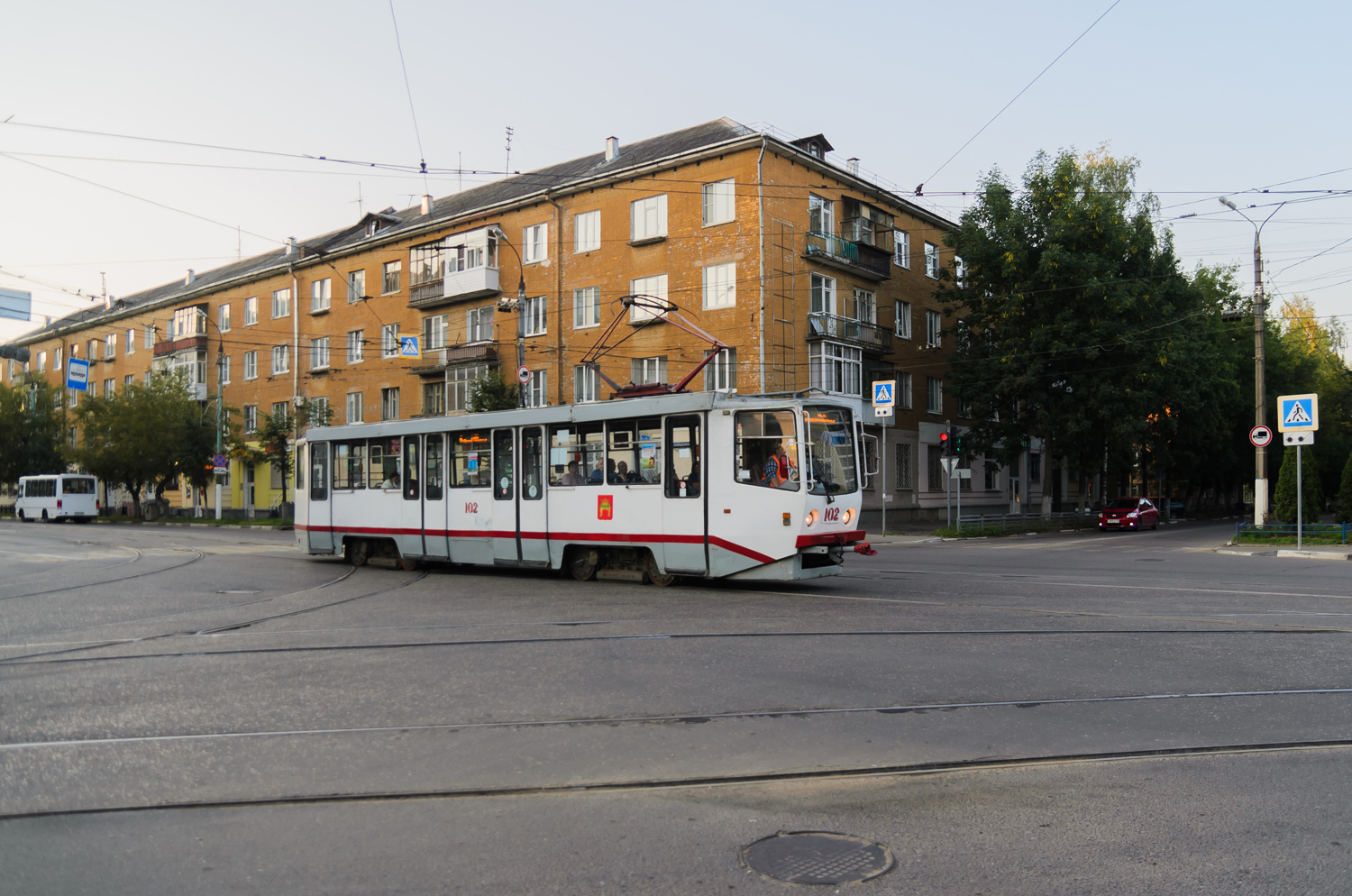 Тверь, 71-608КМ № 102; Тверь — Последние годы тверского трамвая (2017 — 2018); Тверь — Трамвайные линии: Заволжский район