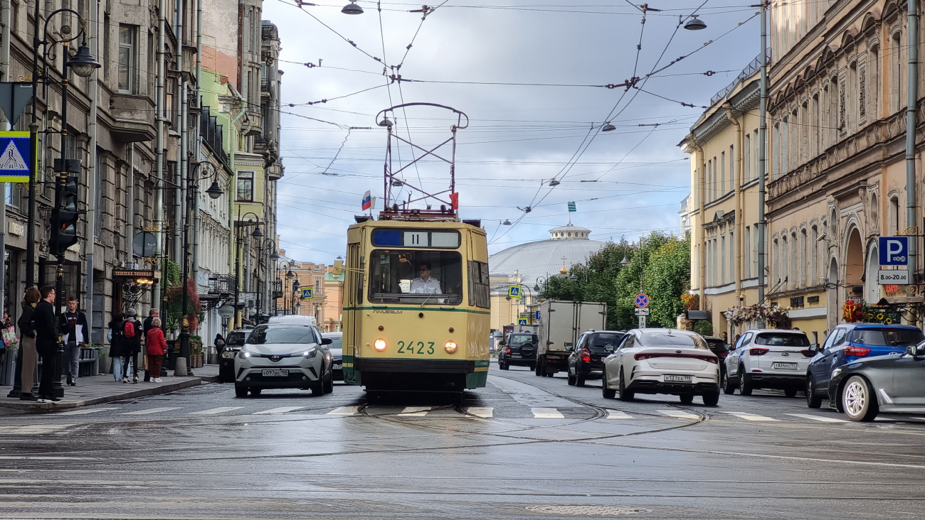 Санкт-Петербург, ЛМ-68М № 2423; Санкт-Петербург — Парад в честь 116-летия Петербургского трамвая — 01.10.2023