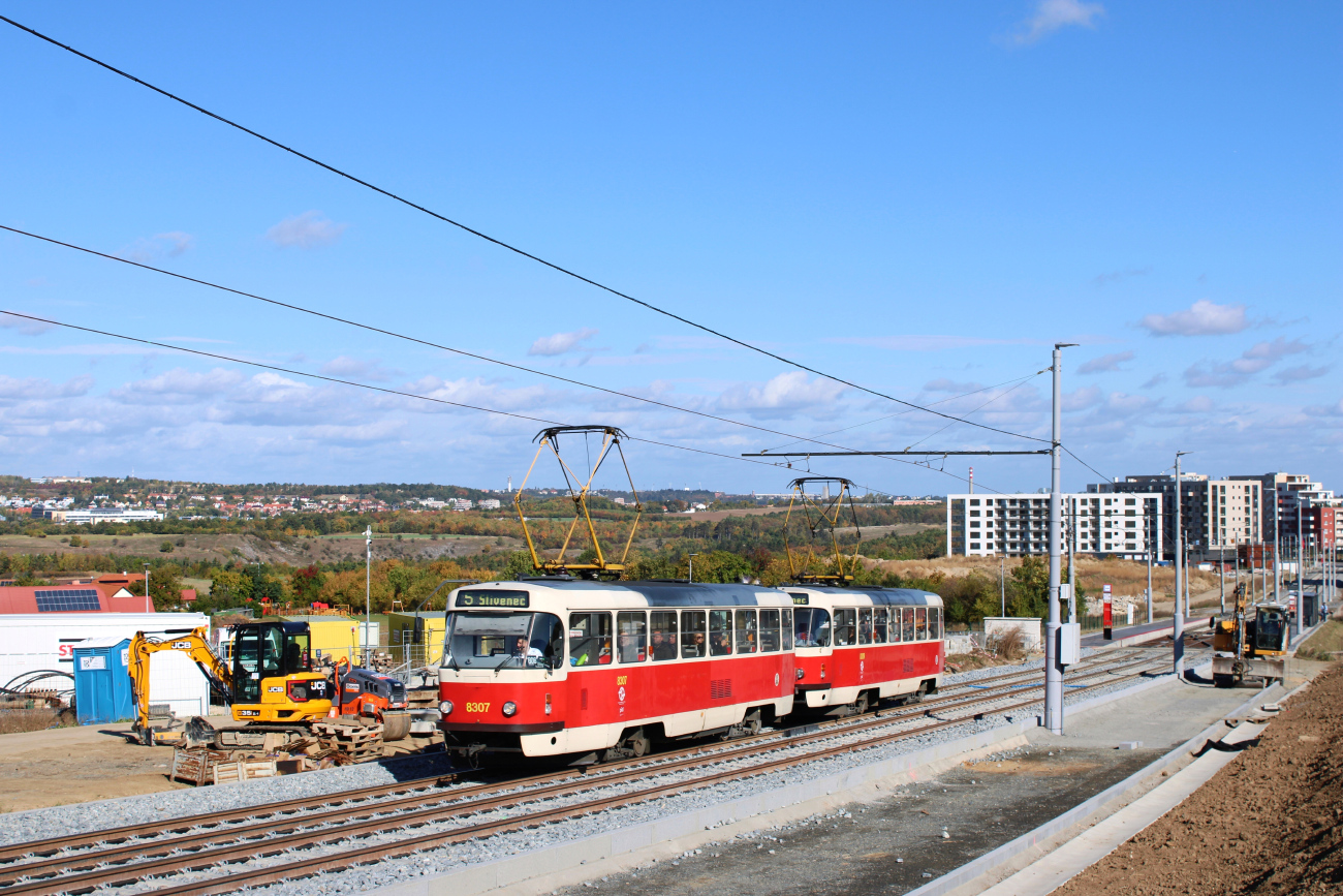 Прага, Tatra T3R.P № 8307; Прага — Строительство и oткрытие новой трамвайной линии Holyně — Slivenec