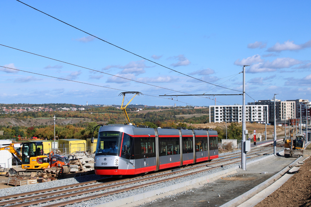 Прага, Škoda 14T Elektra № 9151; Прага — Строительство и oткрытие новой трамвайной линии Holyně — Slivenec