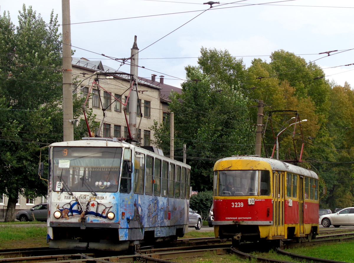 Барнаул, Tatra T6B5SU № 3183; Барнаул, Tatra T3SU № 3239