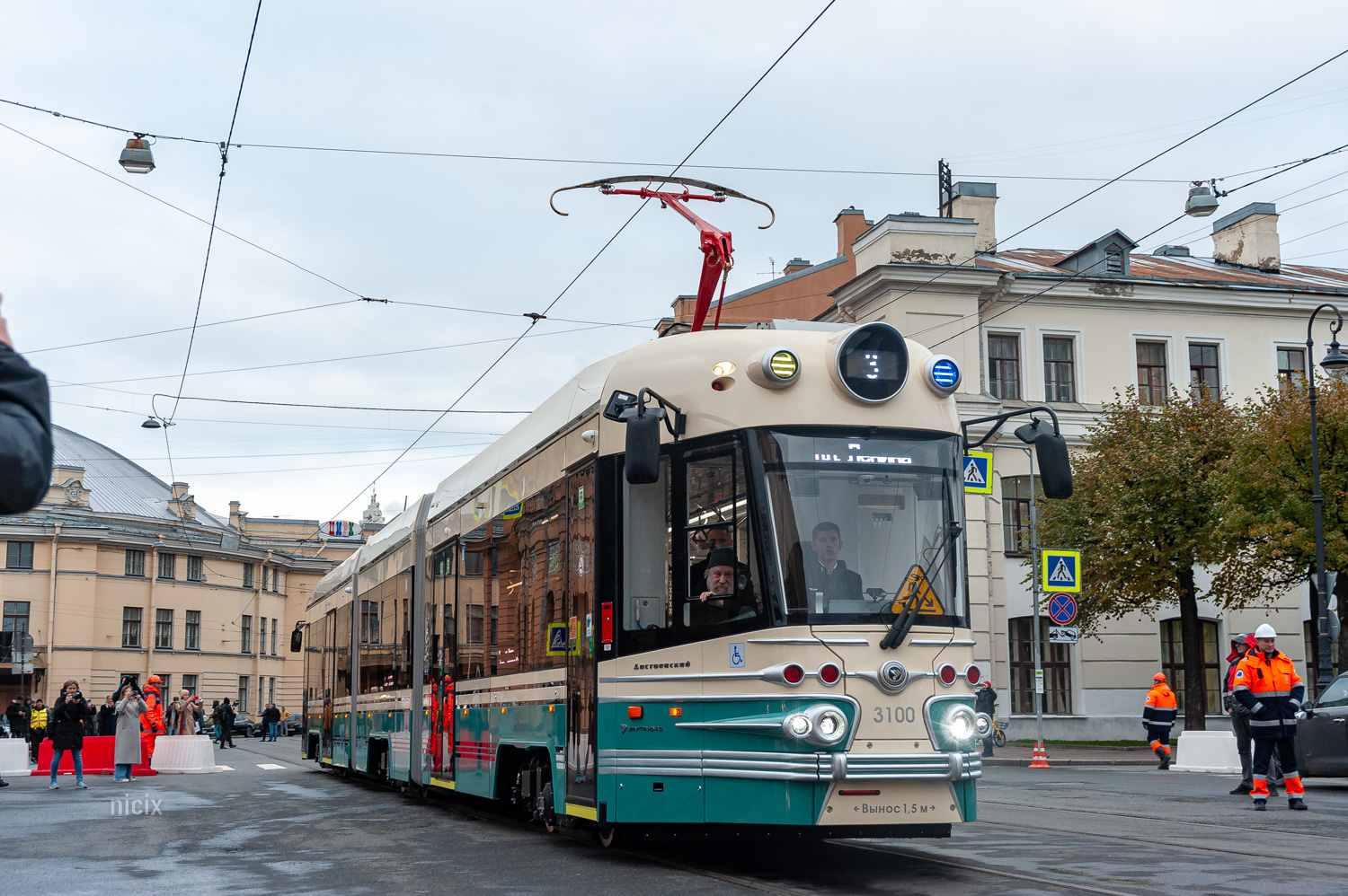 Saint-Petersburg, 71-431R "Dostoevsky" č. 3100; Saint-Petersburg — Presentation of the tram 71-431P "Dostoevsky" — 18.10.2023