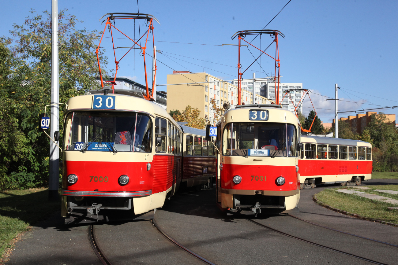 Prague, Tatra T3SU № 7001; Prague — Construction and beginning of operations on a new tram line Divoká Šárka — Dědina