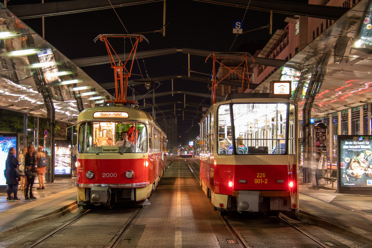 Дрезден, Tatra T4D № 2000 (201 314); Дрезден, Tatra T6A2 № 226 001 (201 316)