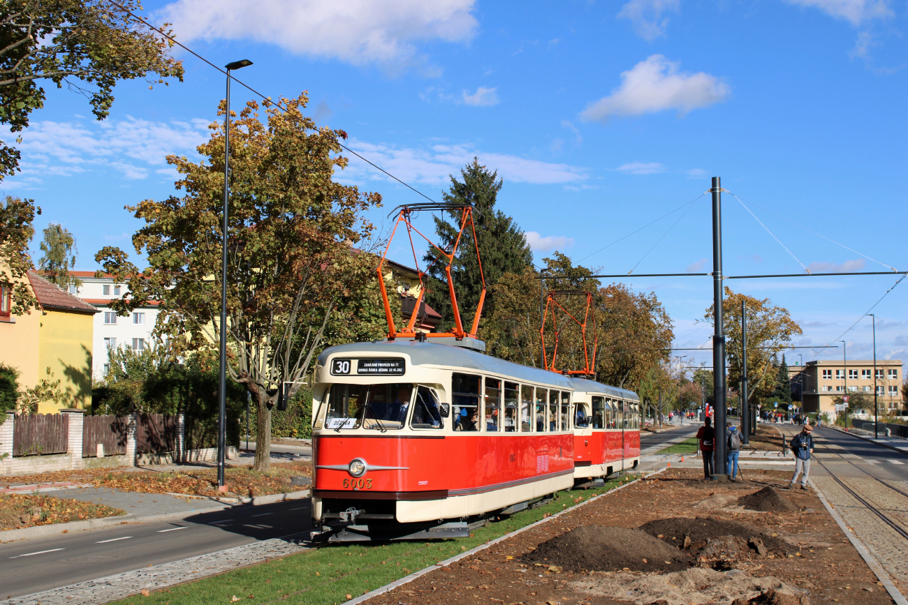 Praga, Tatra T2R Nr 6003; Praga — Construction and beginning of operations on a new tram line Divoká Šárka — Dědina Praga, Tatra T2R Nr 6003; Praga — Construction and beginning of operations on a new tram line Divoká Šárka — Dědina