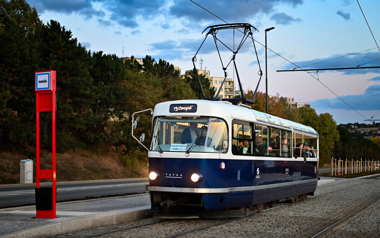 Прага, Tatra T3R.P № 5573; Прага — Строительство и oткрытие новой трамвайной линии Divoká Šárka — Dědina
