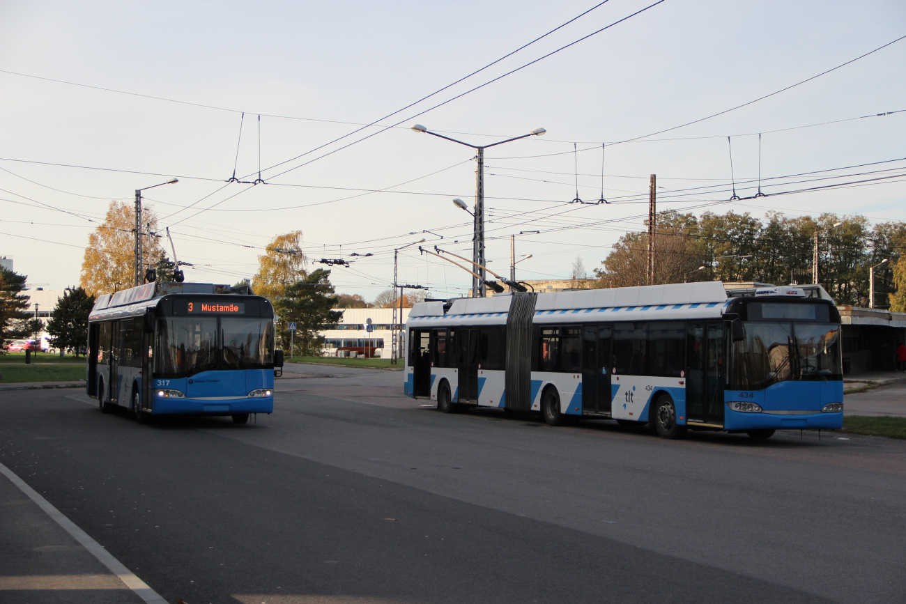 Tallinn, Solaris Trollino II 12 Ganz N°. 317; Tallinn, Solaris Trollino II 18 Ganz N°. 434