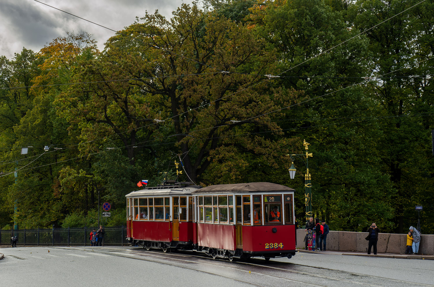 Saint-Petersburg, MSP č. 2384; Saint-Petersburg — Parade in honor of the 116th anniversary of the St. Petersburg tram — 01.10.2023 Saint-Petersburg, MSP č. 2384; Saint-Petersburg — Parade in honor of the 116th anniversary of the St. Petersburg tram — 01.10.2023