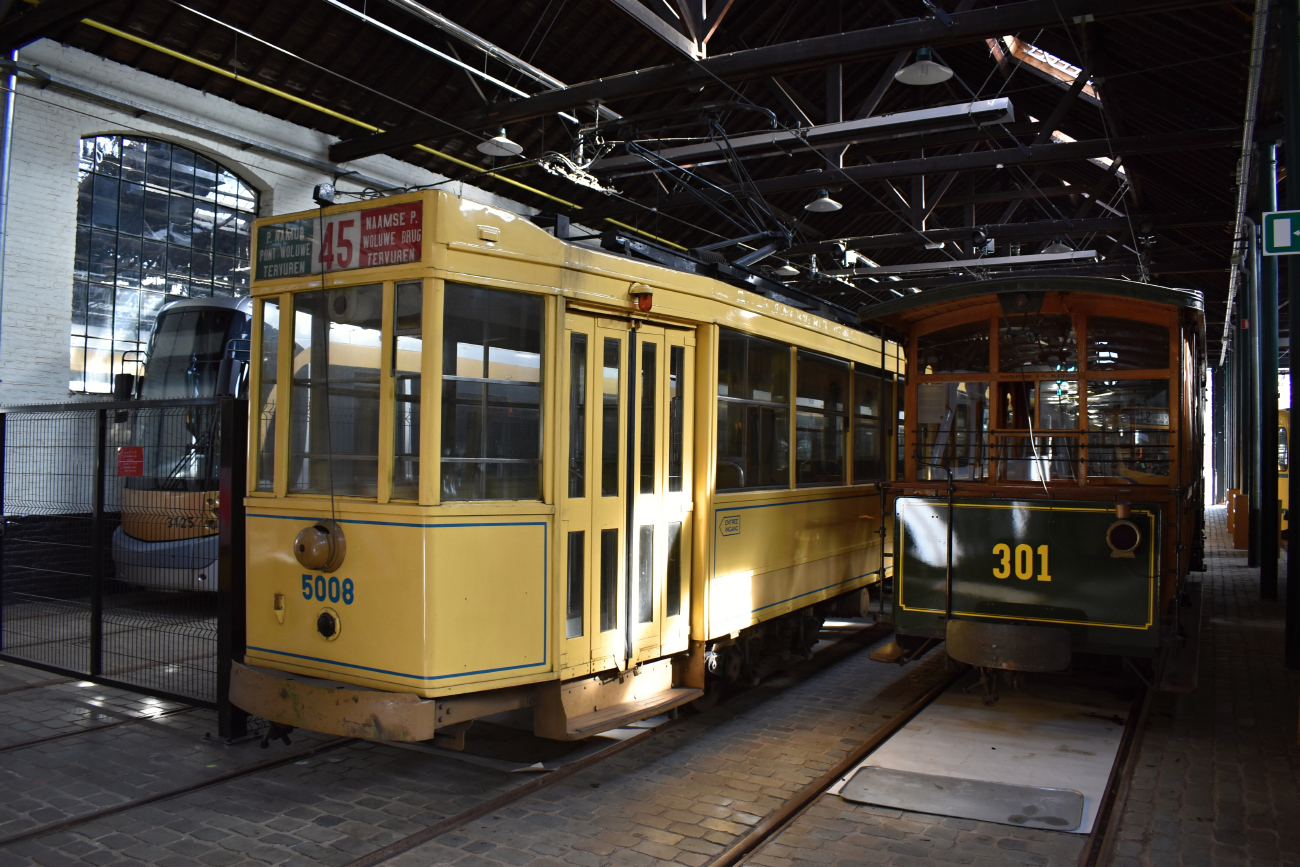 Брюссель, MIVB/STIB Series 5000 № 5008; Брюссель, Двухосный прицепной Nivelles № 301