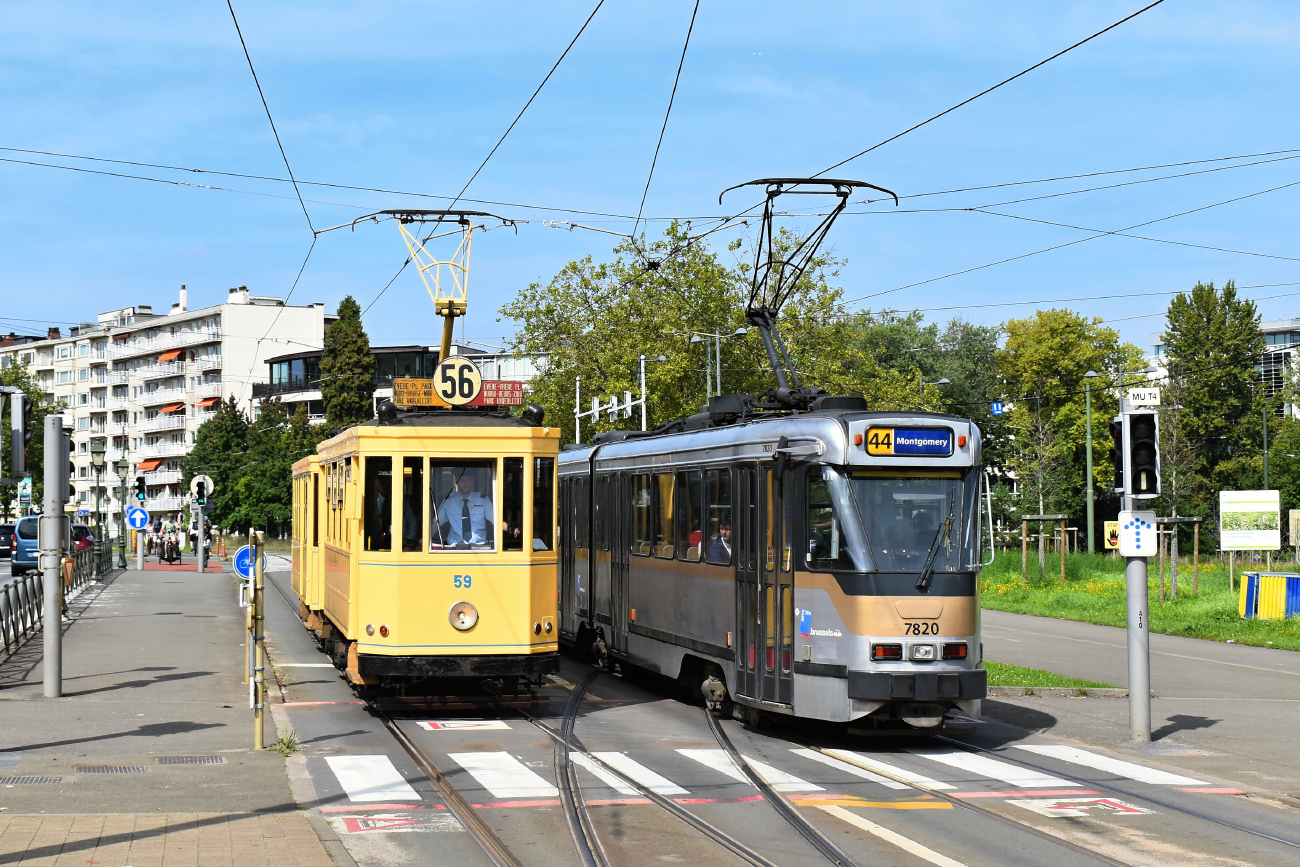 Brüsszel, T. B. Standard motor car — 59; Brüsszel, BN PCC series 7700 — 7820