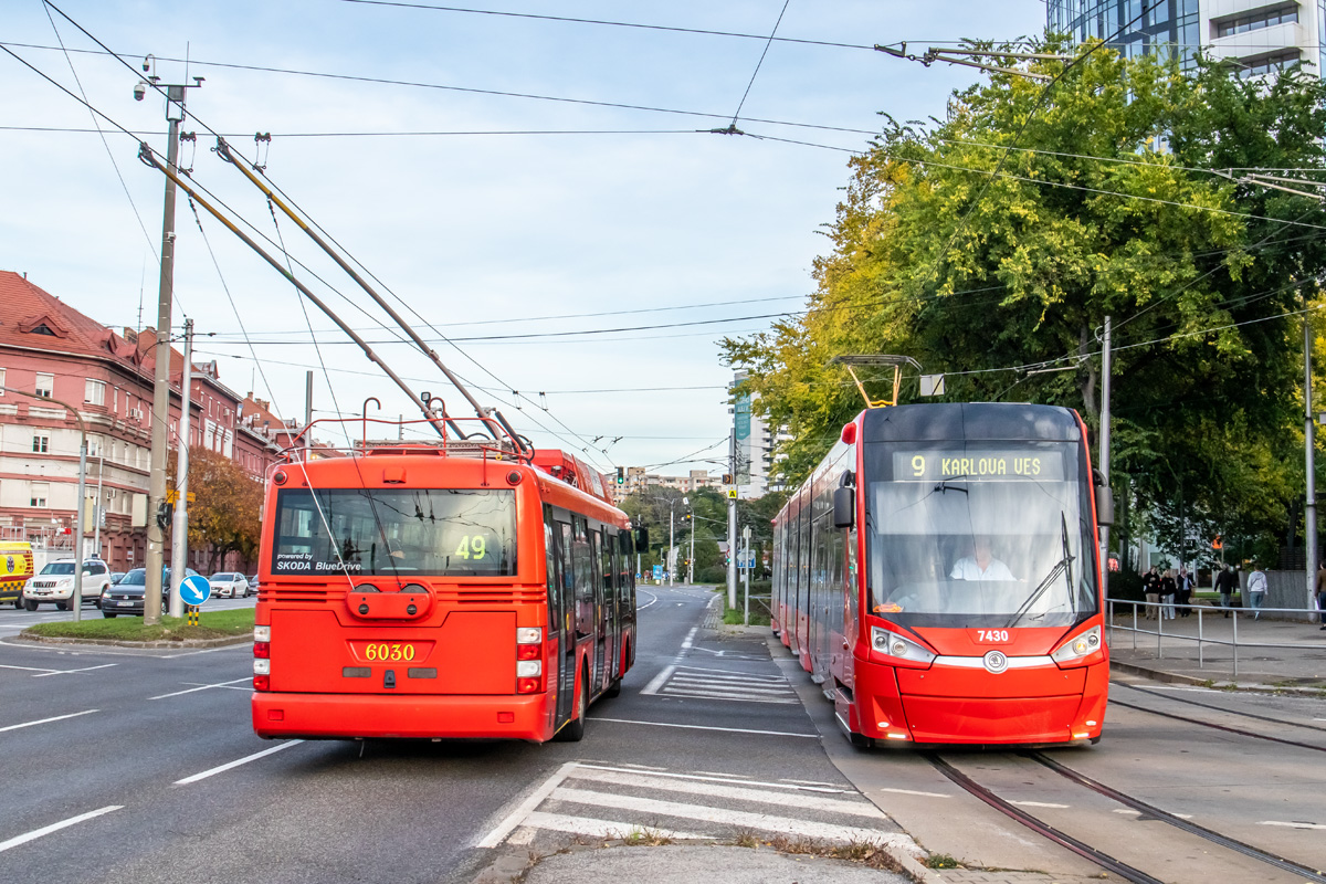 Братислава, Škoda 30Tr SOR № 6030; Братислава, Škoda 29T ForCity Plus № 7430