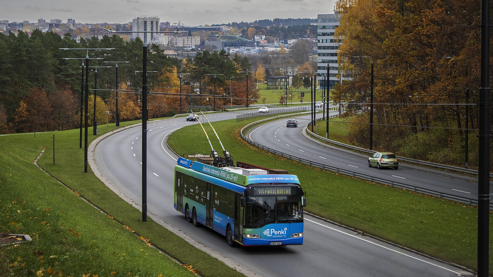 Вильнюс, Solaris Trollino II 15 AC № 2691
