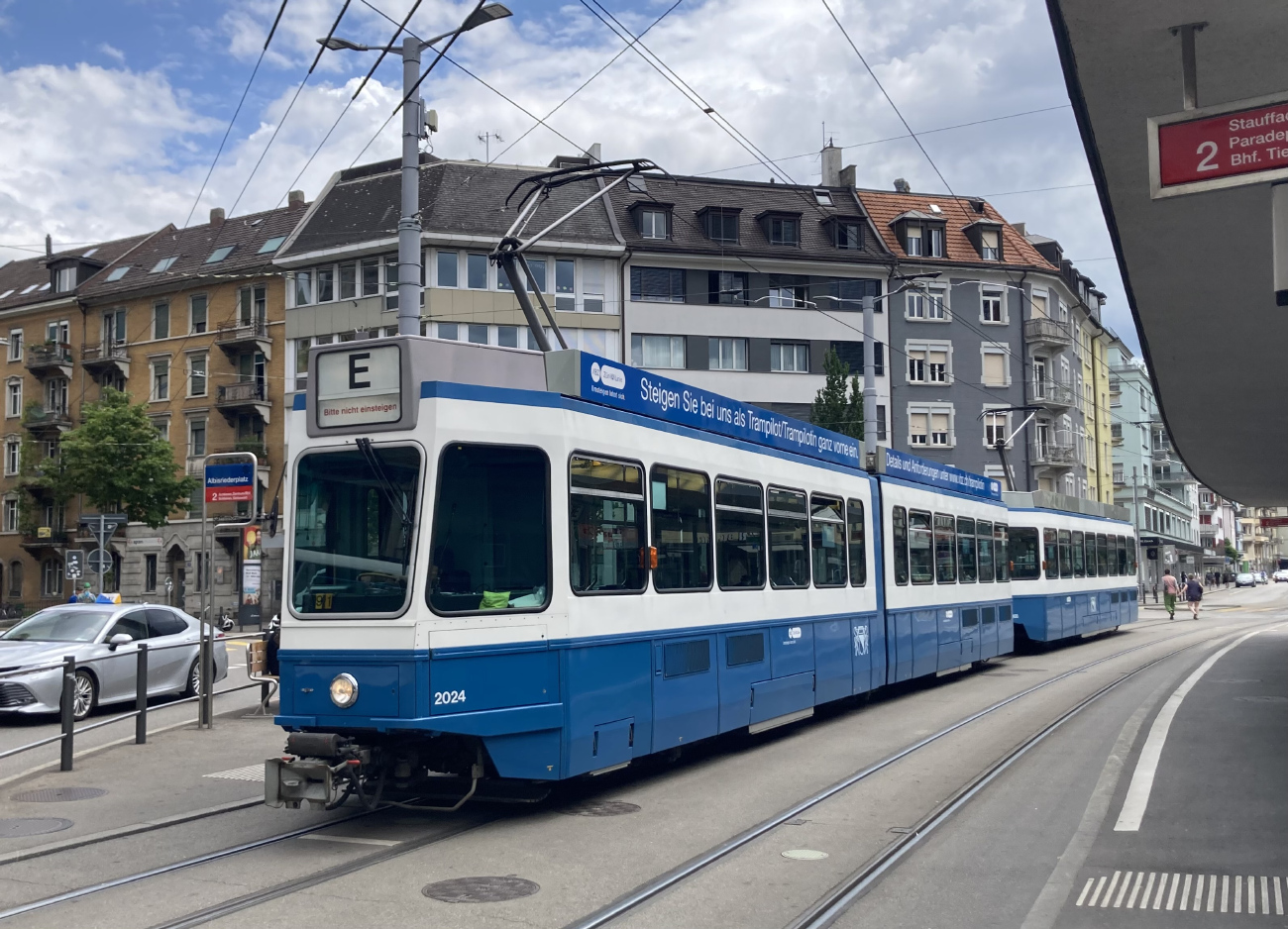 Цюрих, SWS/SWP/BBC Be 4/6 "Tram 2000" № 2024