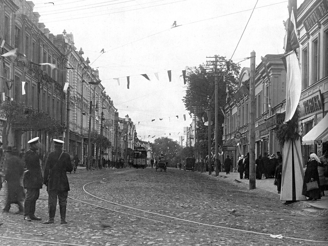 Смоленск, Двухосный моторный вагон № 7; Смоленск — Исторические фотографии (1901 — 1917 гг.)