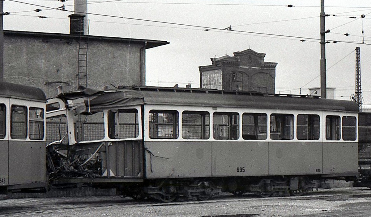 Мюнхен, Четырёхосный прицепной вагон № 695; Мюнхен — Старые фотографии