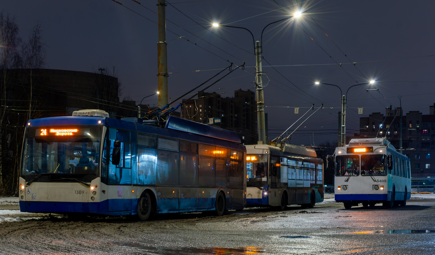 Санкт-Петербург, Тролза-5265.00 «Мегаполис» № 1309; Санкт-Петербург, МТрЗ-6223-0000010 № 5405