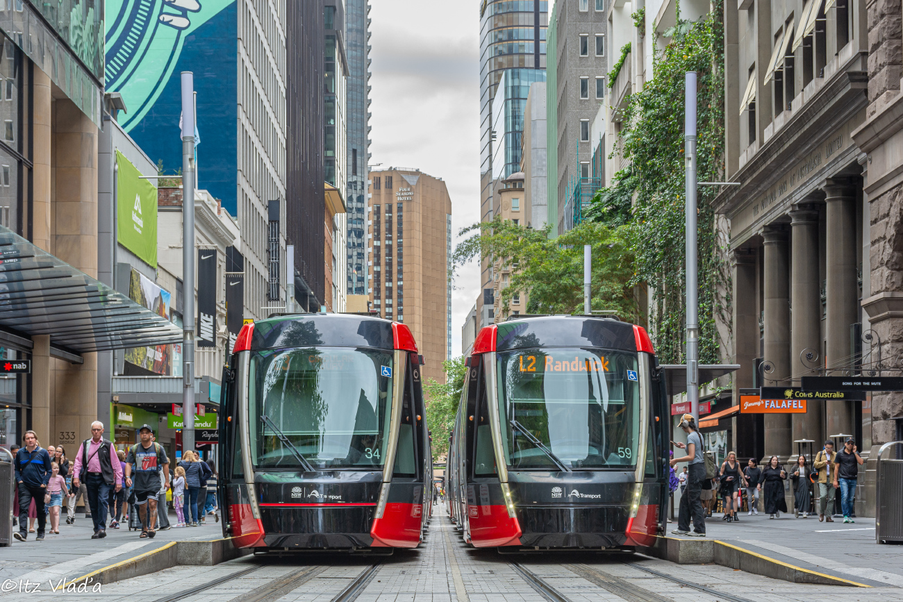 Сидней, Alstom Citadis 305 № 034; Сидней, Alstom Citadis 305 № 059