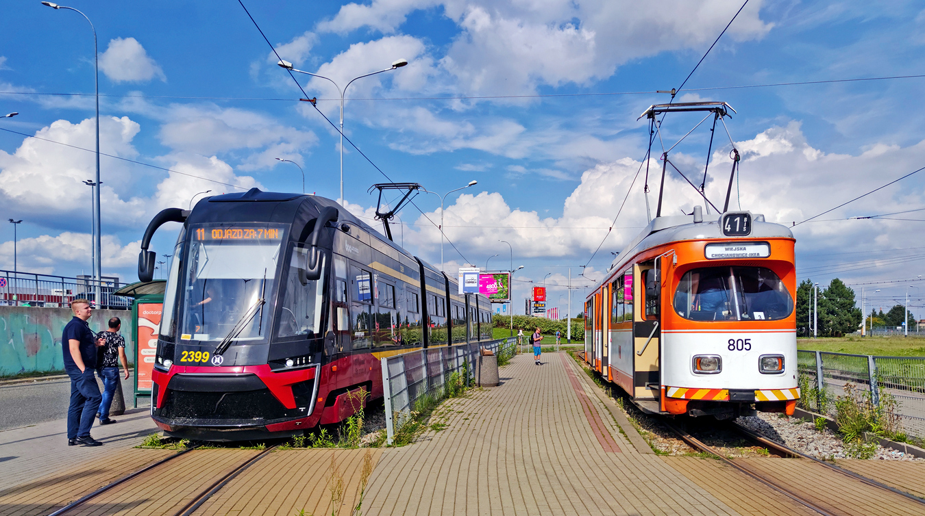 Лодзь, Duewag GT6 № 805; Лодзь — Парад трамваев в рамках 45-х Дней Пабьяниц — 2.09.2023