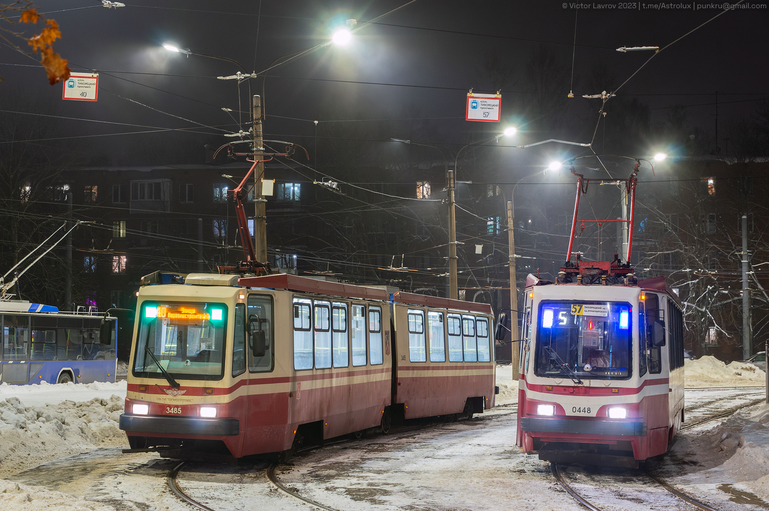 Saint-Petersburg, LVS-86M2 № 3485; Saint-Petersburg, 71-134K (LM-99K) № 0448 Saint-Petersburg, LVS-86M2 № 3485; Saint-Petersburg, 71-134K (LM-99K) № 0448