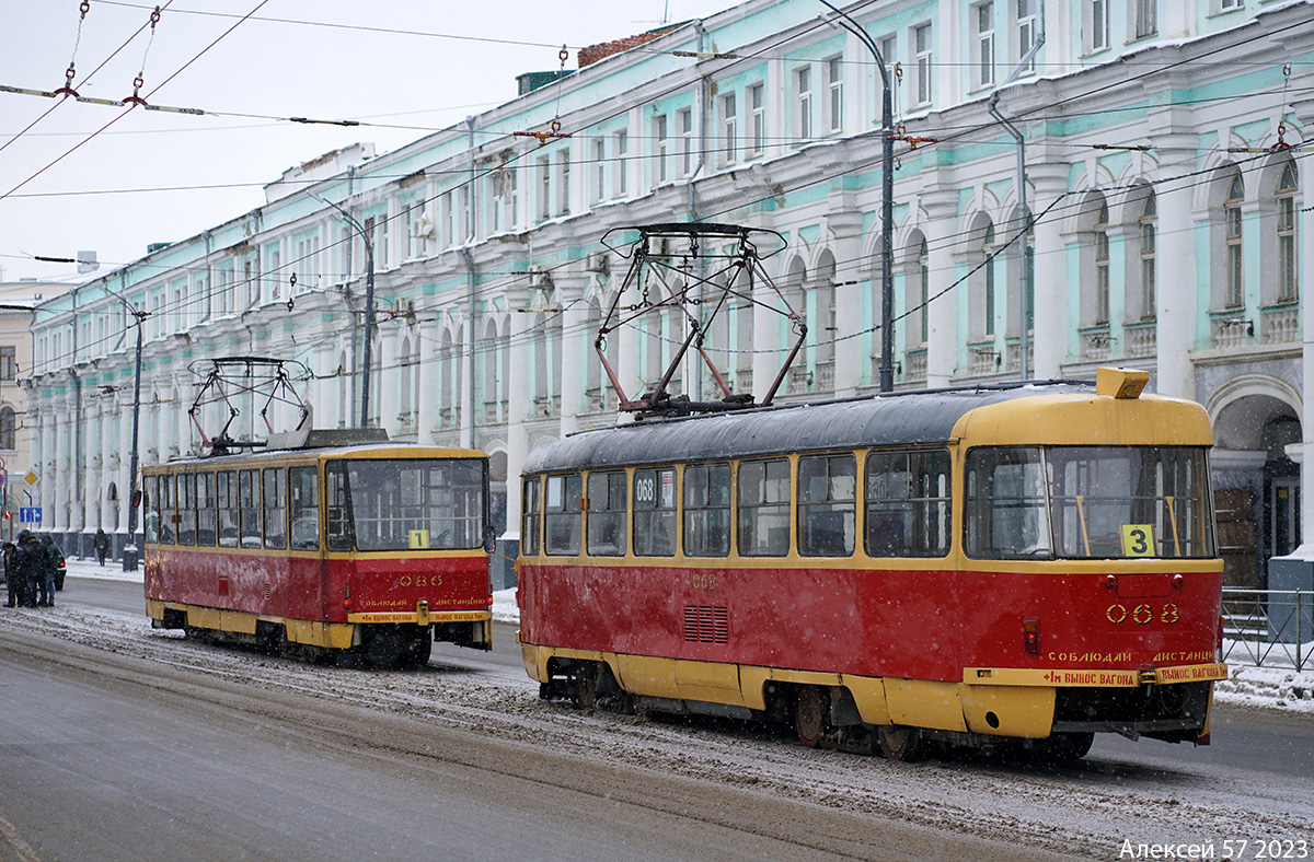 Орёл, Tatra T3SU № 068; Орёл — Сбои в движении и аварии