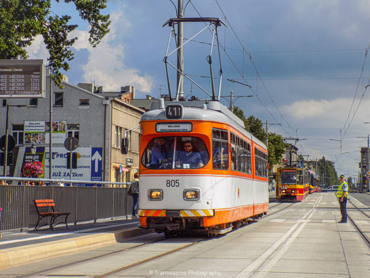 Лодзь, Duewag GT6 № 805; Лодзь — Парад трамваев в рамках 45-х Дней Пабьяниц — 2.09.2023