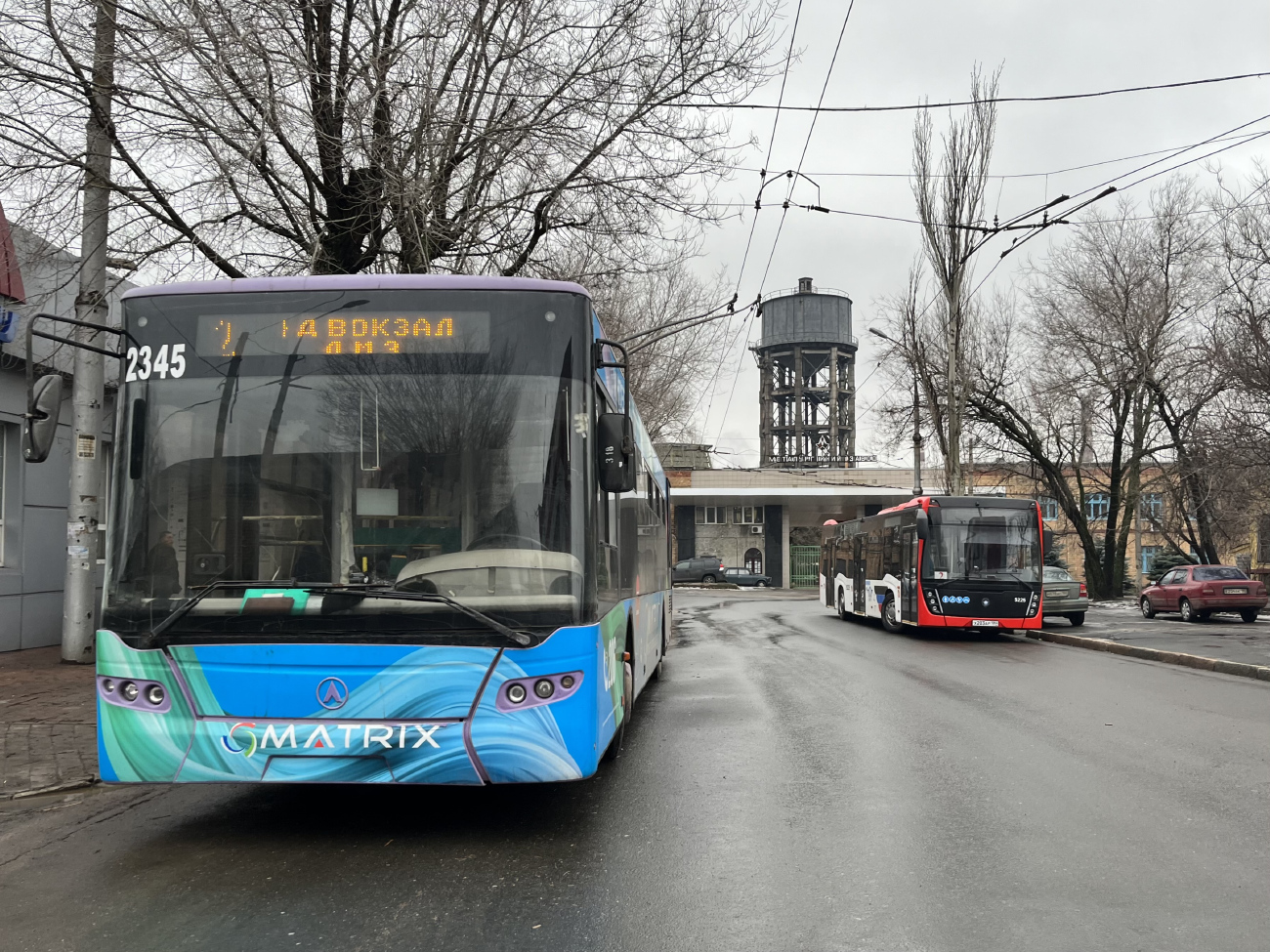Донецк, ЛАЗ E183A1 № 2345; Донецк — Ледяной дождь — 2023