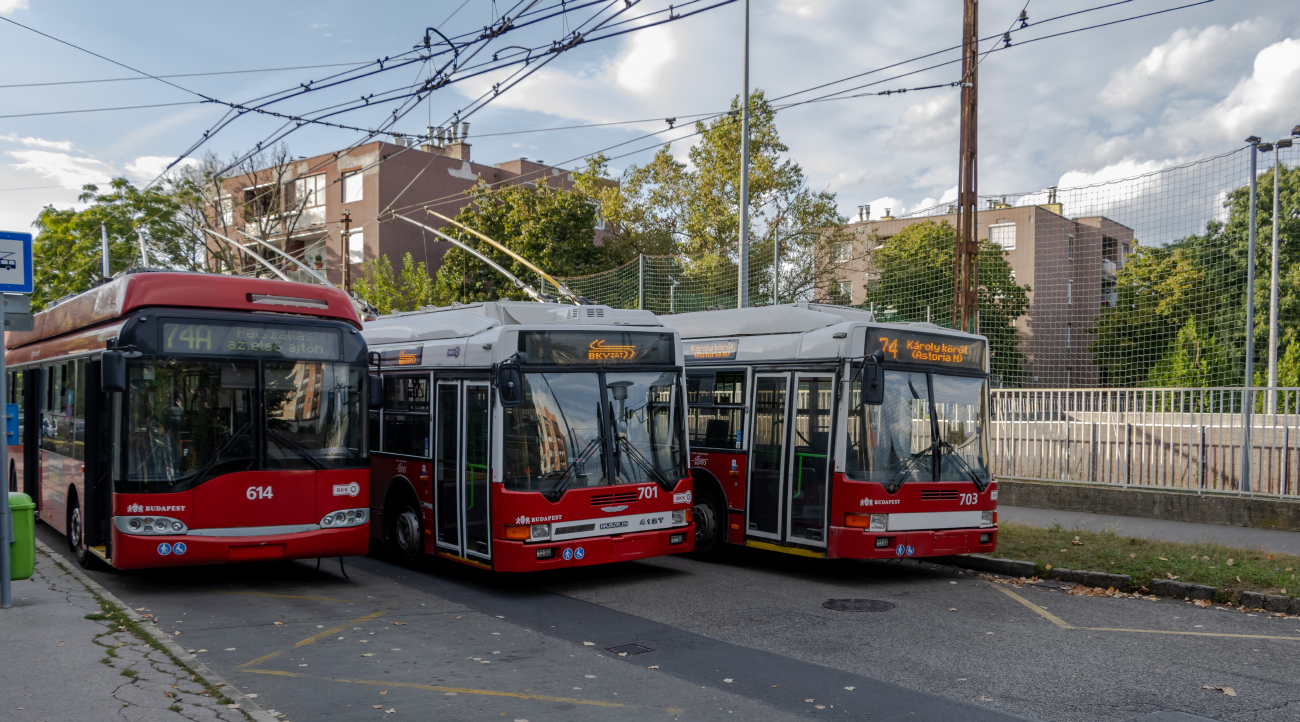 Будапешт, Solaris Trollino II 12 Ganz-Škoda B № 614