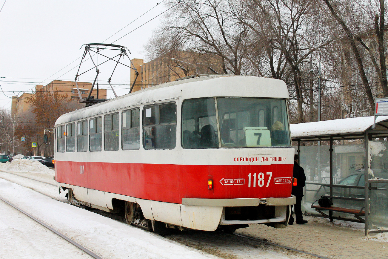 Самара, Tatra T3SU (двухдверная) № 1187