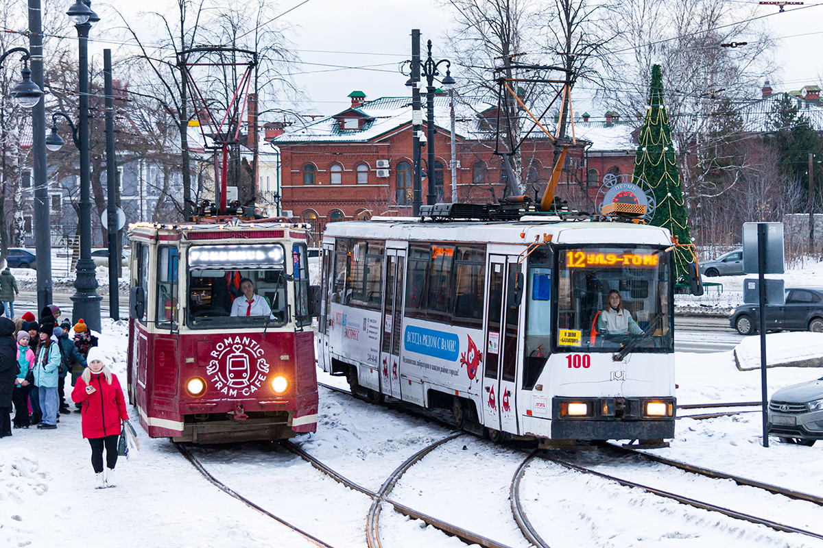 Пермь, 71-605 (КТМ-5М3) № ВК-1; Пермь, БКМ 60102 № 100