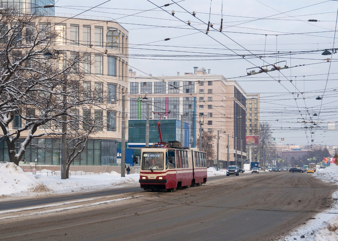 Sankt Petersburg, LVS-86K Nr. 0631; Sankt Petersburg — Tram lines and infrastructure Sankt Petersburg, LVS-86K Nr. 0631; Sankt Petersburg — Tram lines and infrastructure