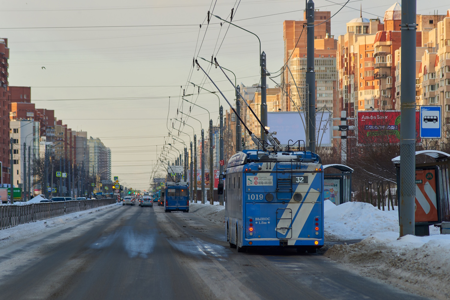 Санкт-Петербург, Тролза-5265.08 «Мегаполис» № 1019; Санкт-Петербург — Троллейбусные линии и инфраструктура