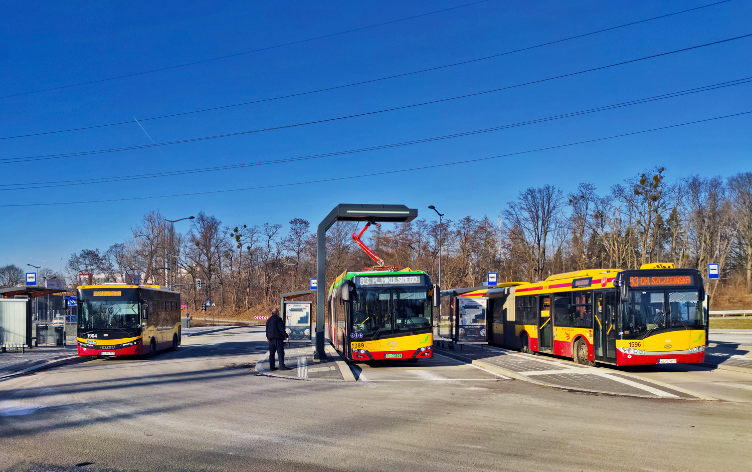 Лодзь, Solaris Urbino IV 18 Electric № 1389; Лодзь — Конечные станции и разворотные кольца
