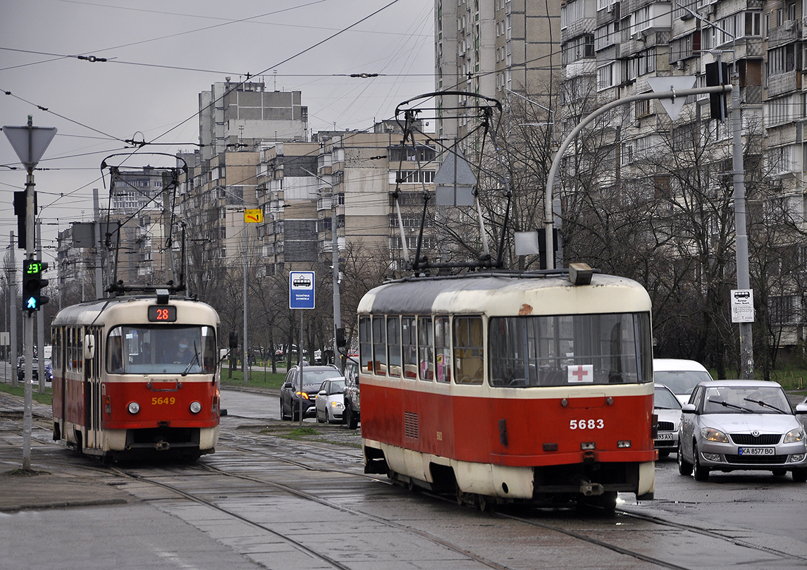 Kyiv, Tatra T3SU # 5649; Kyiv, Tatra T3SUCS # 5683
