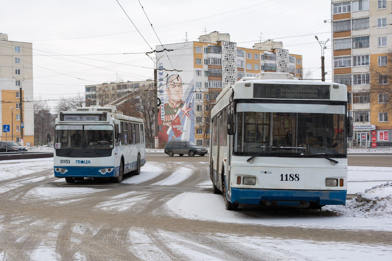 Саранск, ЗиУ-682Г-016.02 № 2051; Саранск, Тролза-5275.07 «Оптима» № 1188
