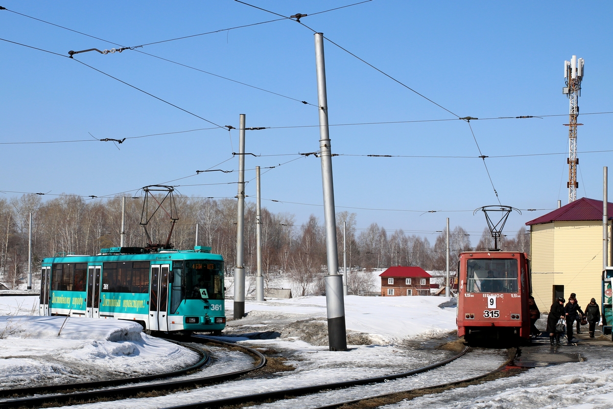 Прокопьевск, БКМ 60102 № 361; Прокопьевск, 71-605 (КТМ-5М3) № 315