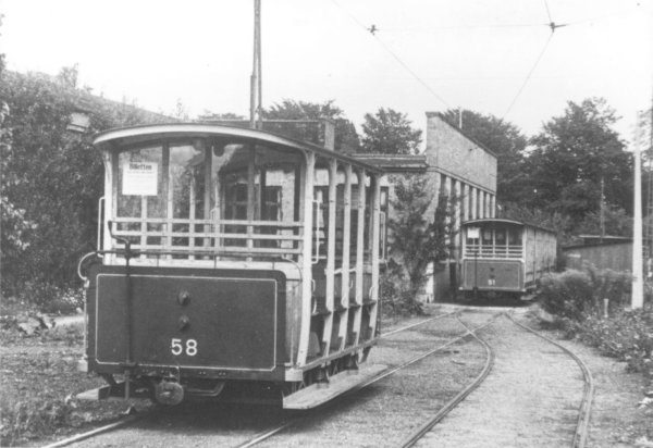 歐登西, ASEA 2-axle trailer car # 58; 歐登西, ASEA 2-axle trailer car # 51; 歐登西 — Old Photos — Tramway