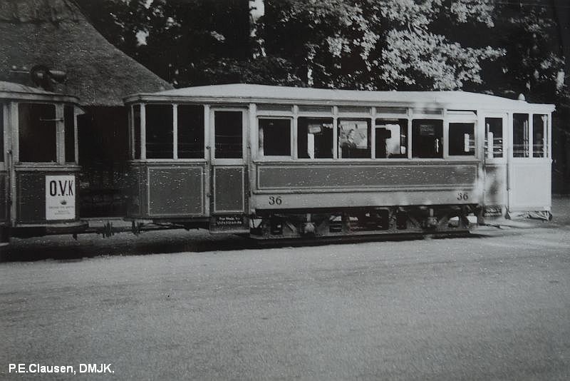 Odense, Familleureux 2-axle trailer car — 36; Odense — Old Photos — Tramway